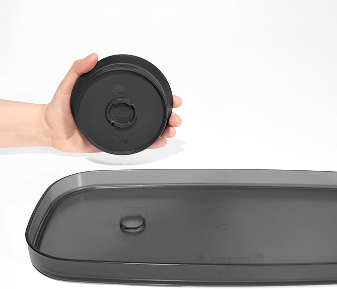 madesmart Dipware Reusable Dining Plate/Serving Tray for Appetizers and Snacks, Food-Safe Appetizer Serving Platter with Removable Dip Bowl, Midnight| (Pack of 6)