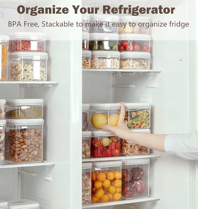 Pop Food Storage Containers Set Large Airtight Food Storage Containers with Pop Lids, Kitchen Pantry Organization and Storage, Cereal, Rice, Flour, Pasta & Snack Container, BPA Free, 2 x 2.8Qt