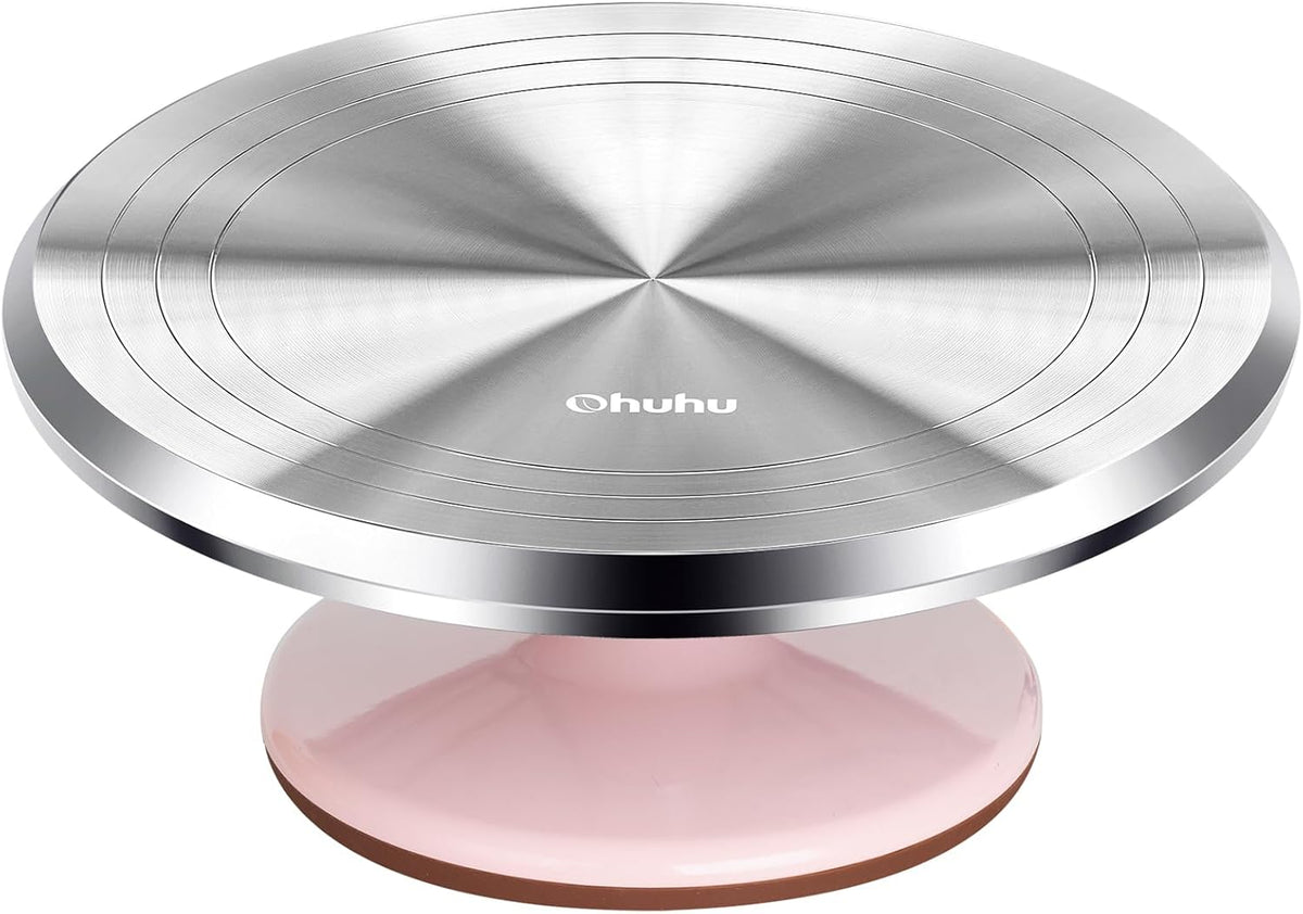 Ohuhu Cake Stand, Aluminium 12''Cake Turntable Decorating Bakery Supplies - BPA-Free Frosting Spinner Rotating Revolving Lazy Susan