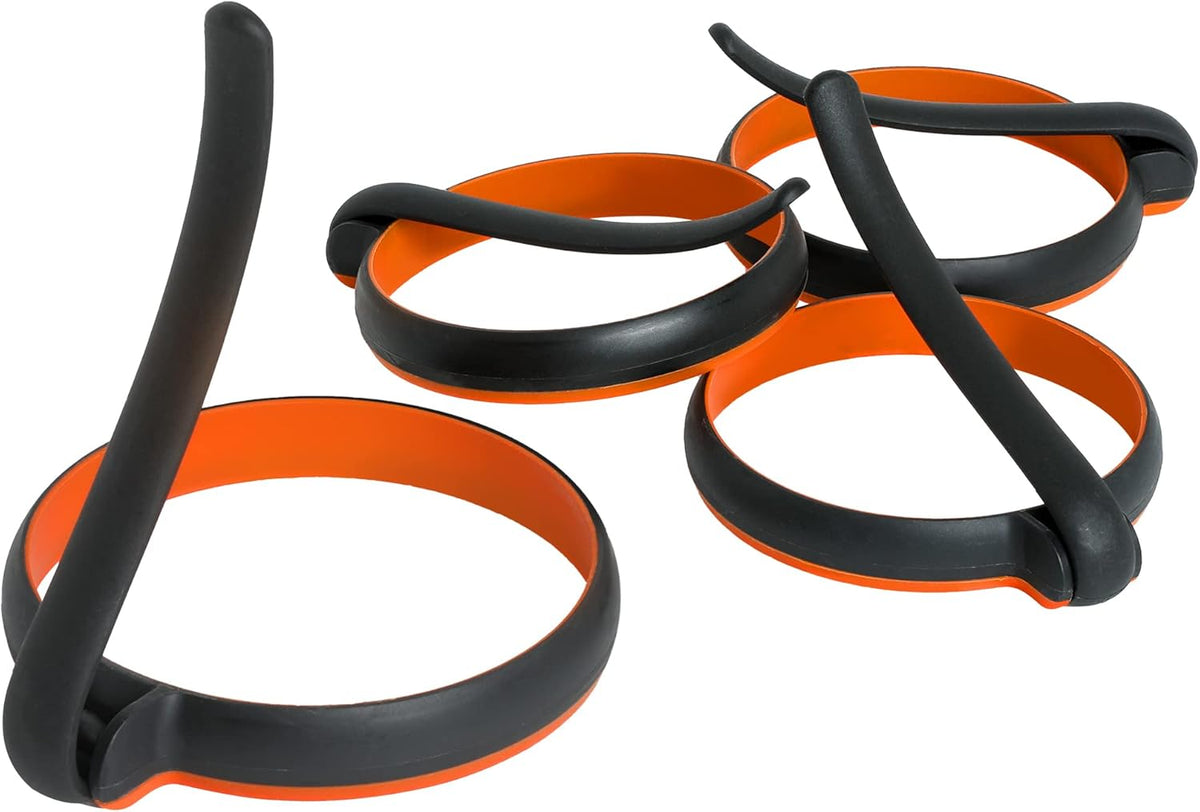 GOYLSER 4 Pack Silicone Egg Rings for Frying Egg, Black Round Cooking Egg Mold For Frying, Perfect Fried Egg Ring for Griddle, Nonstick Egg Circle Omelet Rings For Griddle