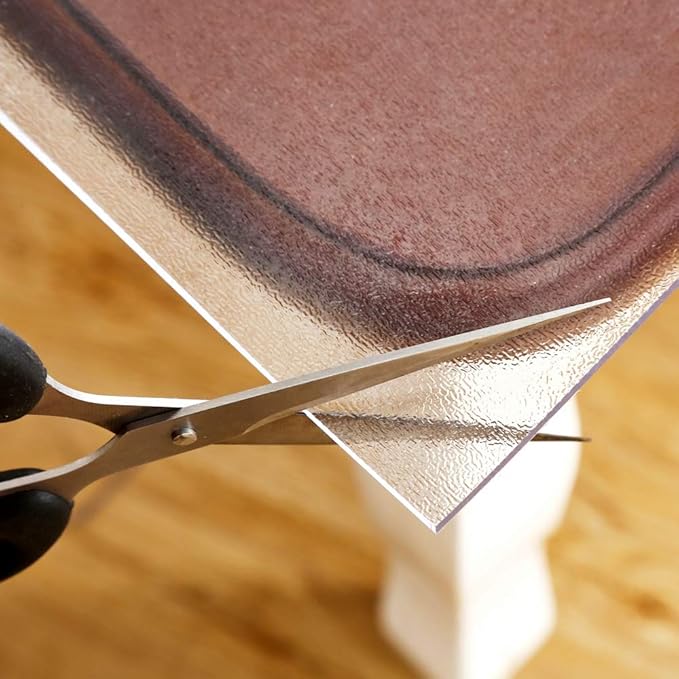 NECAUX Custom 40 x 91 Inch Frosted Table Cover Protector, 1.5mm Thick Wood Grain Transparent Table Pad Non-Slip Tablecloth Plastic Protective Pad for Dining Room Table Conference Table Trainning Table
