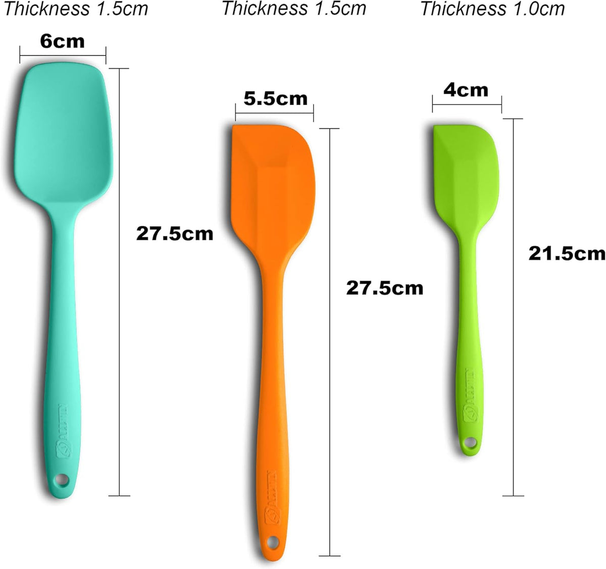Silicone Spatula 3-piece Set, Ergonomic Handle High Heat-Resistant Spatulas, Non-stick Rubber Spatulas with Stainless Steel Core