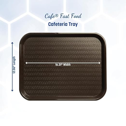 Carlisle FoodService Products CT121669 Café Standard Cafeteria / Fast Food Tray, 12" x 16", Chocolate (Pack of 24)