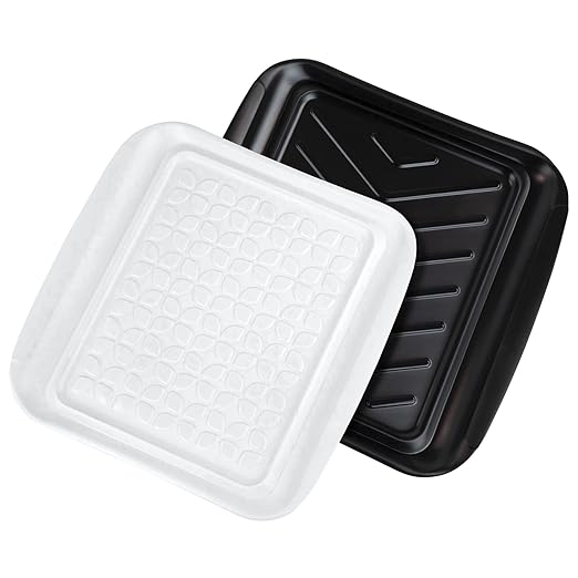 Tovolo Prep & Serve BBQ Trays Pack of 2 (Small - Black/White) - Serving Trays for Kitchen, Grill, Meal Prep, Smoker, Griddle, Barbeque, & More/BPA-Free & Dishwasher-Safe
