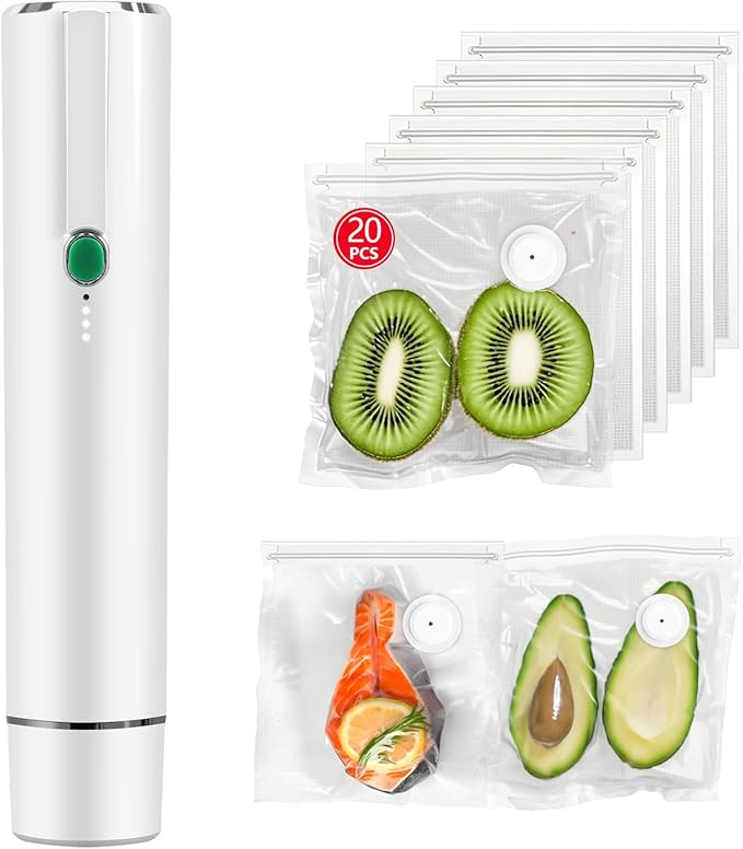 Vacuum Sealer, vacuum sealer for food, handheld vacuum sealer(Vacuum Sealers+ 20 reusable vacuum seal bags)