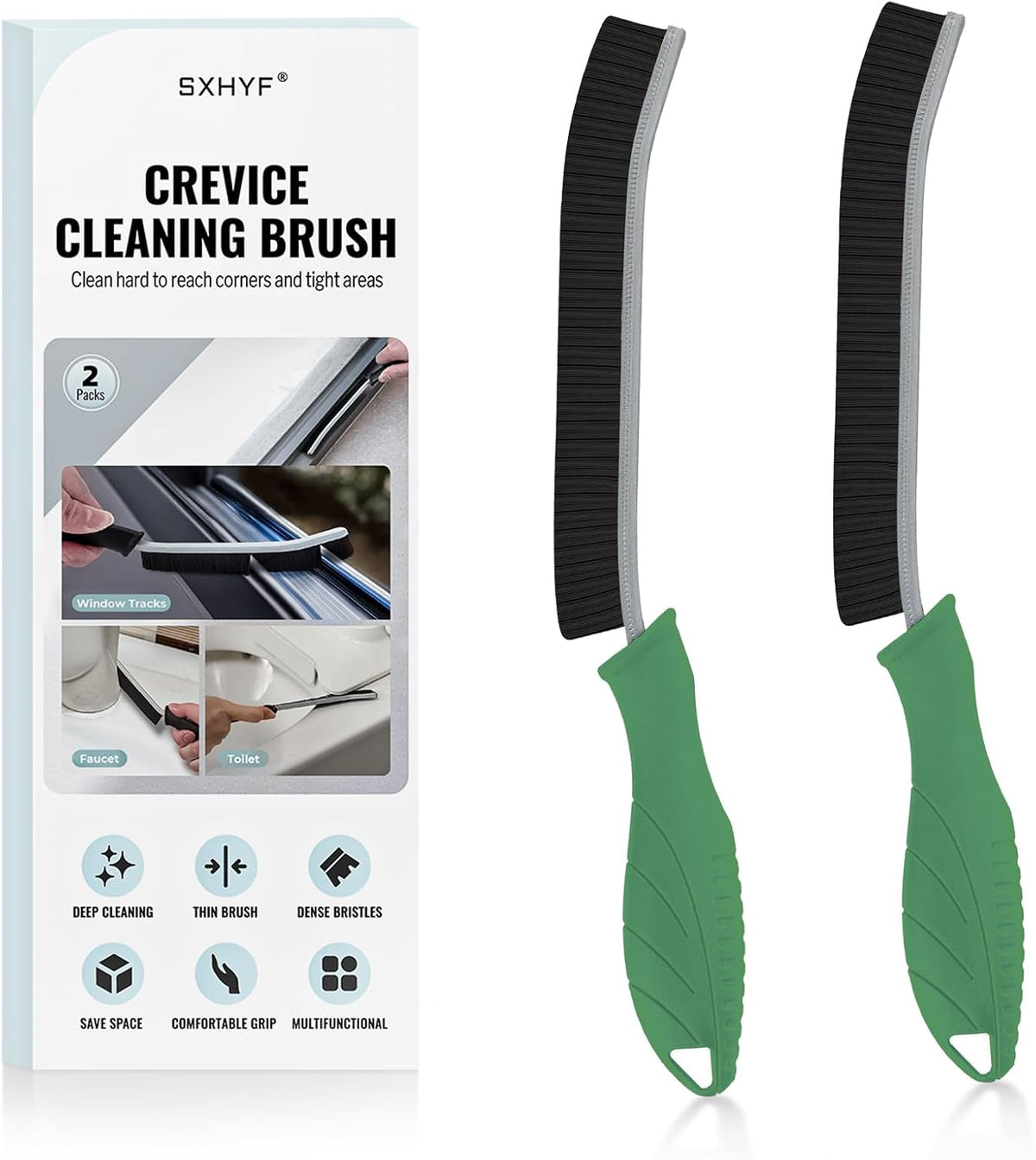 SXhyf Crevice Cleaning Brush - Grout Scrub Brush, House Cleaning Supplies, Gap Cleaning Tools, Home Essentials, Gifts for Women Men, Hard Bristle Crevice Cleaner Brush for Household Use, Bathroom
