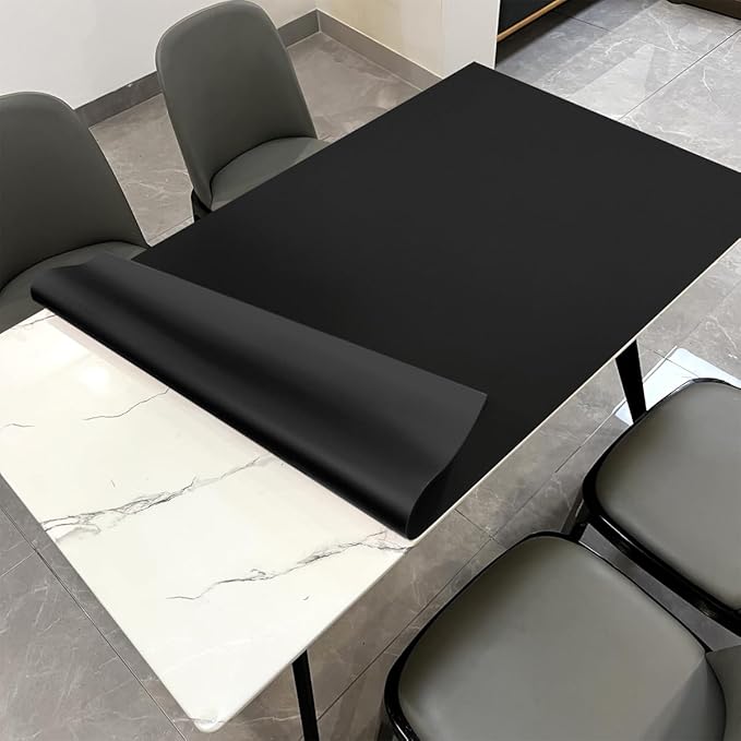 Dining Cover Rectangle - 34x60 Inch Waterproof Easy to Clean Can Conceal Flaws Protector The Table Top from Scratches Used for Dining (Black+Black 34x60)
