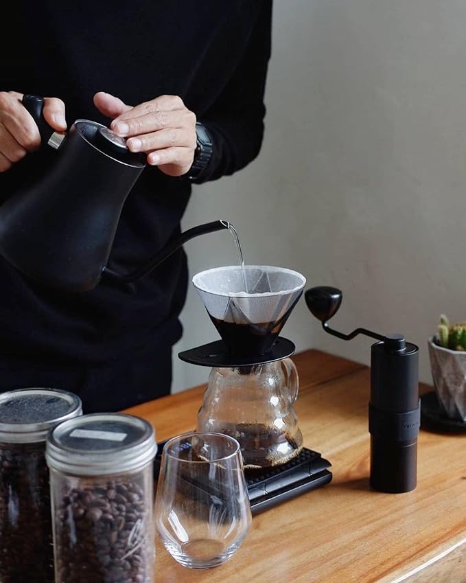 Normcore Manual Coffee Grinder V2-38mm Titanium Contemporary Conical Burr - Hand Grinder - Adjustable Settings - For Espresso, Aeropress, Pour over, French Press