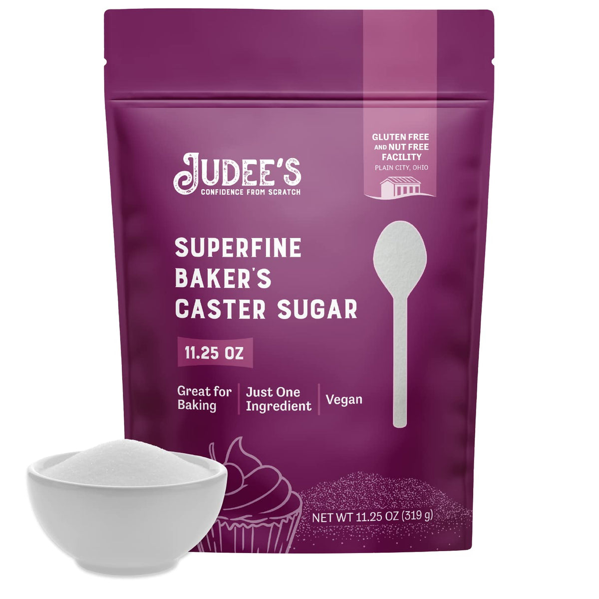 Judee's Gluten Free Superfine Caster Sugar - 11.25 oz Delicious & Gluten-Free - Bakers Sweetener for Homemade Treats, Baked Goods, and Toppings - Airy and Smooth for Baking