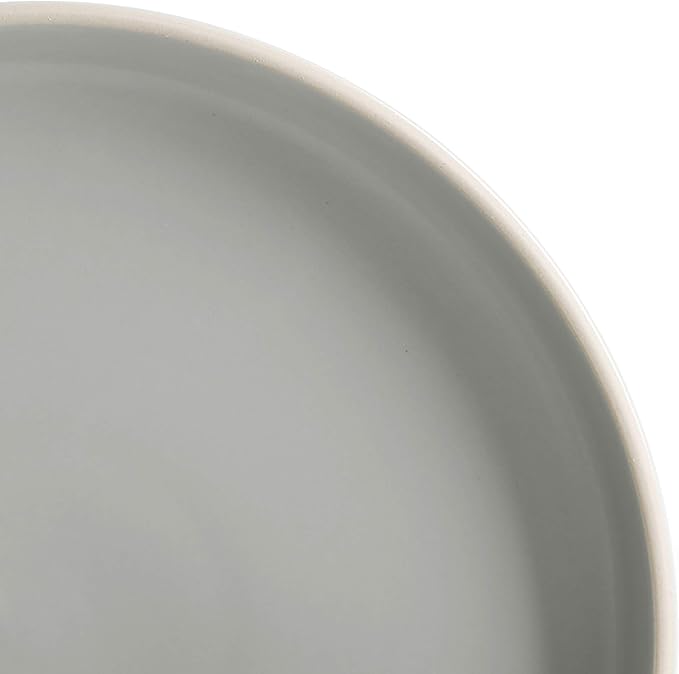 Gibson Home Zuma 16 Piece Round Kitchen Dinnerware Set, Dishes, Plates, Bowls, Mugs, Service for 4, Matte Stoneware, Light Grey