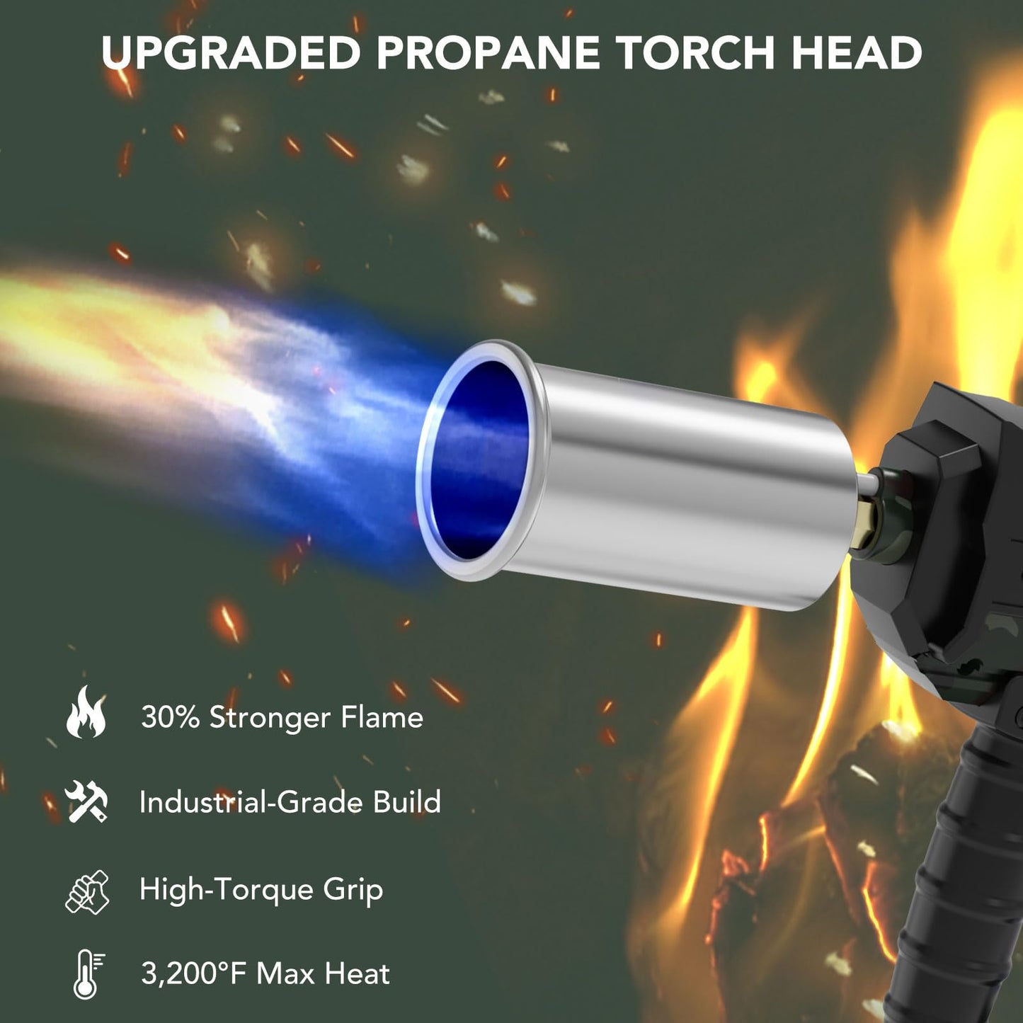 Sondiko Powerful Cooking Propane Torch Gun, Adjustable Flame for Grilling