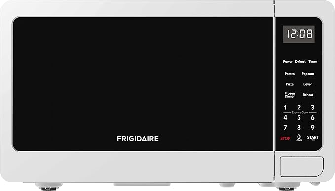 Frigidaire Countertop Microwave - Digital Control Panel - 6 Auto Cooking Settings - 10 Power Levels - Child Safety Lock - 0.7 Cu. Ft., White