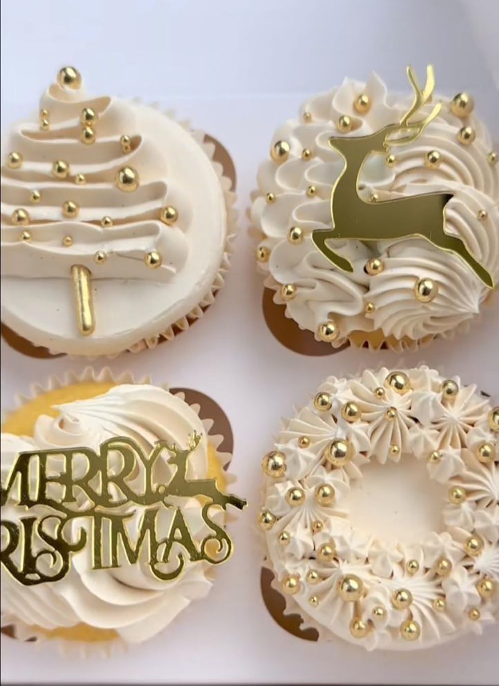 4 in 1 Super Gold Pearl Sugar Sprinkles 6 oz, 4 sizes Candy Pearls Ideal for Baking, Cake and Cupcake Toppers, Cookie Decoration, Ice Cream Topping, Wedding Shower Party Valentines Halloween Christmas