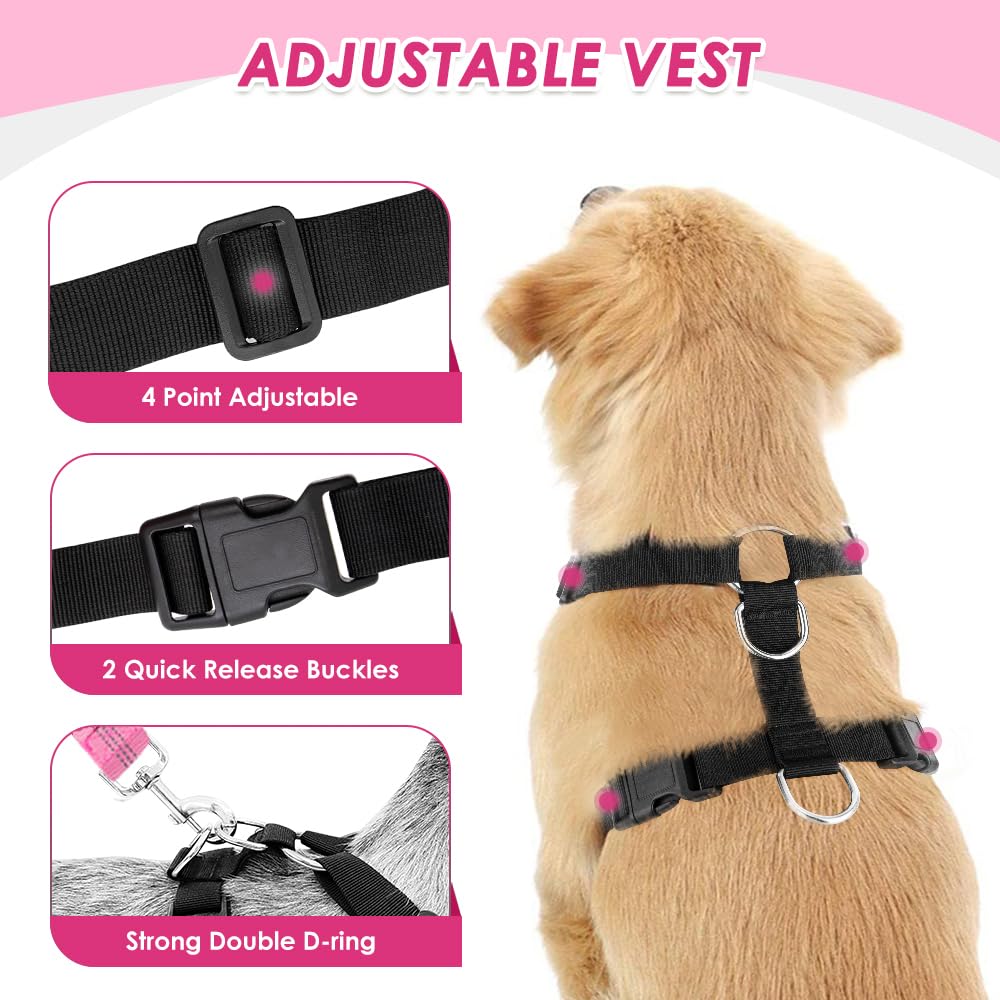 Lukovee Dog Car Harness Seat Belt, Harness & Seatbelt with 2 in 1 Buckle