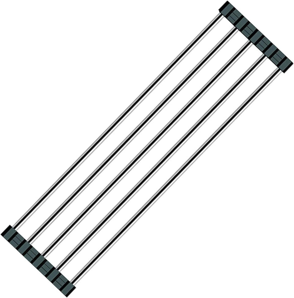 Ahyuan Roll up Dish Drying Rack Over The Sink Kitchen Roll up Sink Drying Rack Portable Dish Drainer Foldable Dish Drying Rack (Black, 17.8''X3.7'')