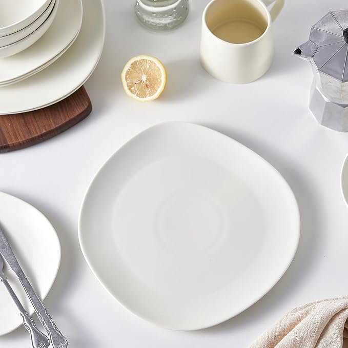 Stone Lain Delilah Dinner Plate 6-Piece Dish Set, Porcelain, Cream