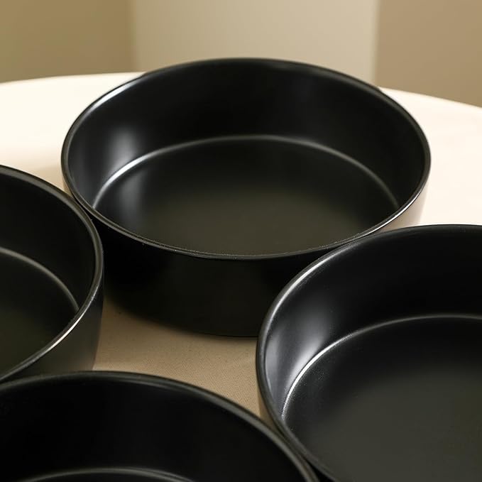 Stone Lain Eden 4-Piece Pasta Bowl Set Stoneware, Black