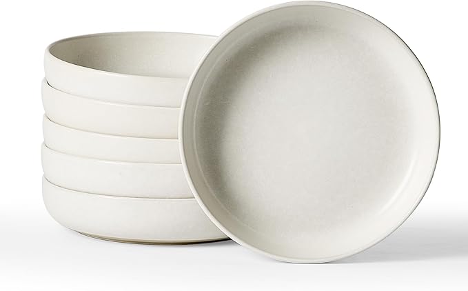 famiware Milkyway 33 oz Bowl Set, Pasta Bowls Set of 6, Salad Bowls Perfect for Your Friend for Housewarming, Thanksgiving, Christmas, Matte White