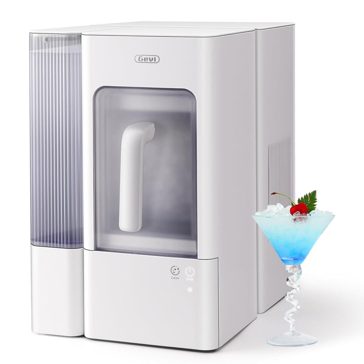 Gevi Adella Gemi Nugget Ice Maker Countertop with 1 Gallon Side Tank,Chewable Ice Machine with Portable Ice Basket, 40 lbs in 24 Hours, Pellet Ice Machine with Self-Cleaning for Home Party