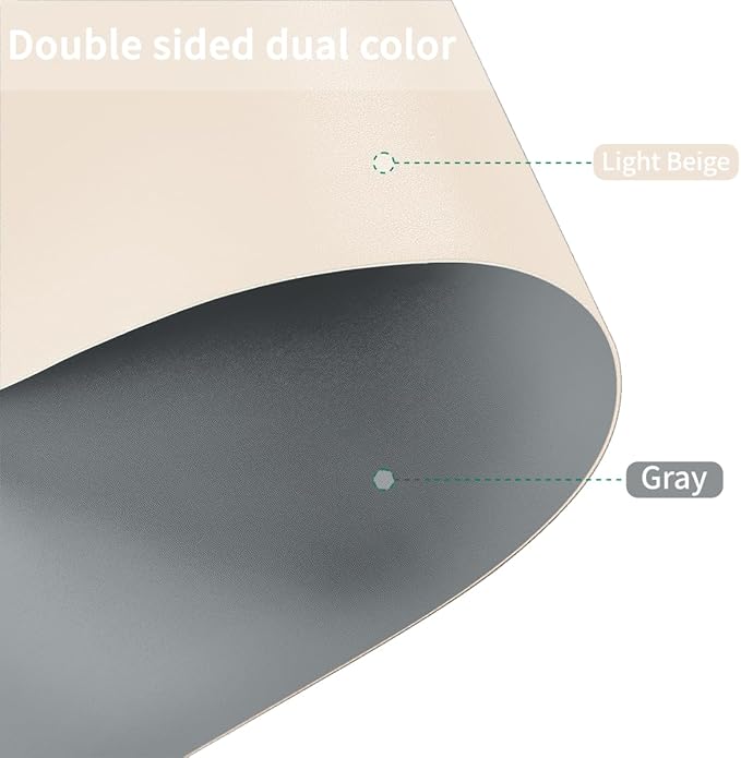 Dining Table Cover for Dining Room Table - Can Be Used On Both Sides Waterproof and Easy to Clean Good Flatness Used for Dining Table(Off White+Light Gray 44x60)