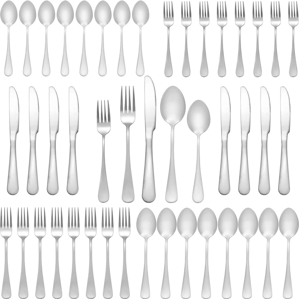 Lazycorner Silverware Set for 8, 40-Piece Food Grade Stainless Steel Flatware Set Include Fork/Knife/Spoon, Mirror Polished Eating Utensils Sets, Reusable Silverwear Cutlery Set, Dishwasher Safe