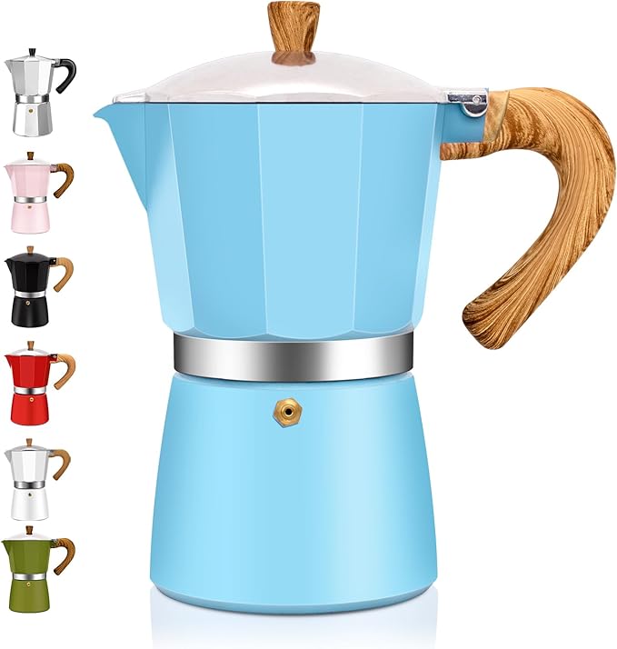 9 Cup Aluminum Espresso Stovetop Moka Pot Express Coffee Maker Percolator Italian Classic Mocha Coffee Machine for Italian and Cuban Cafe Brewing for Home & Camping 450ml 15oz