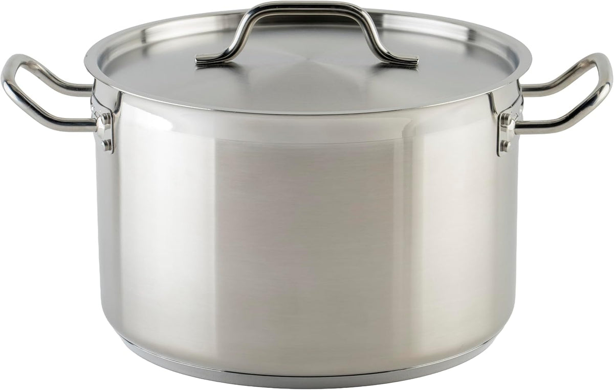 Winco Heavy-Duty Stainless Steel Stock Pot with Cover, 12 Quart