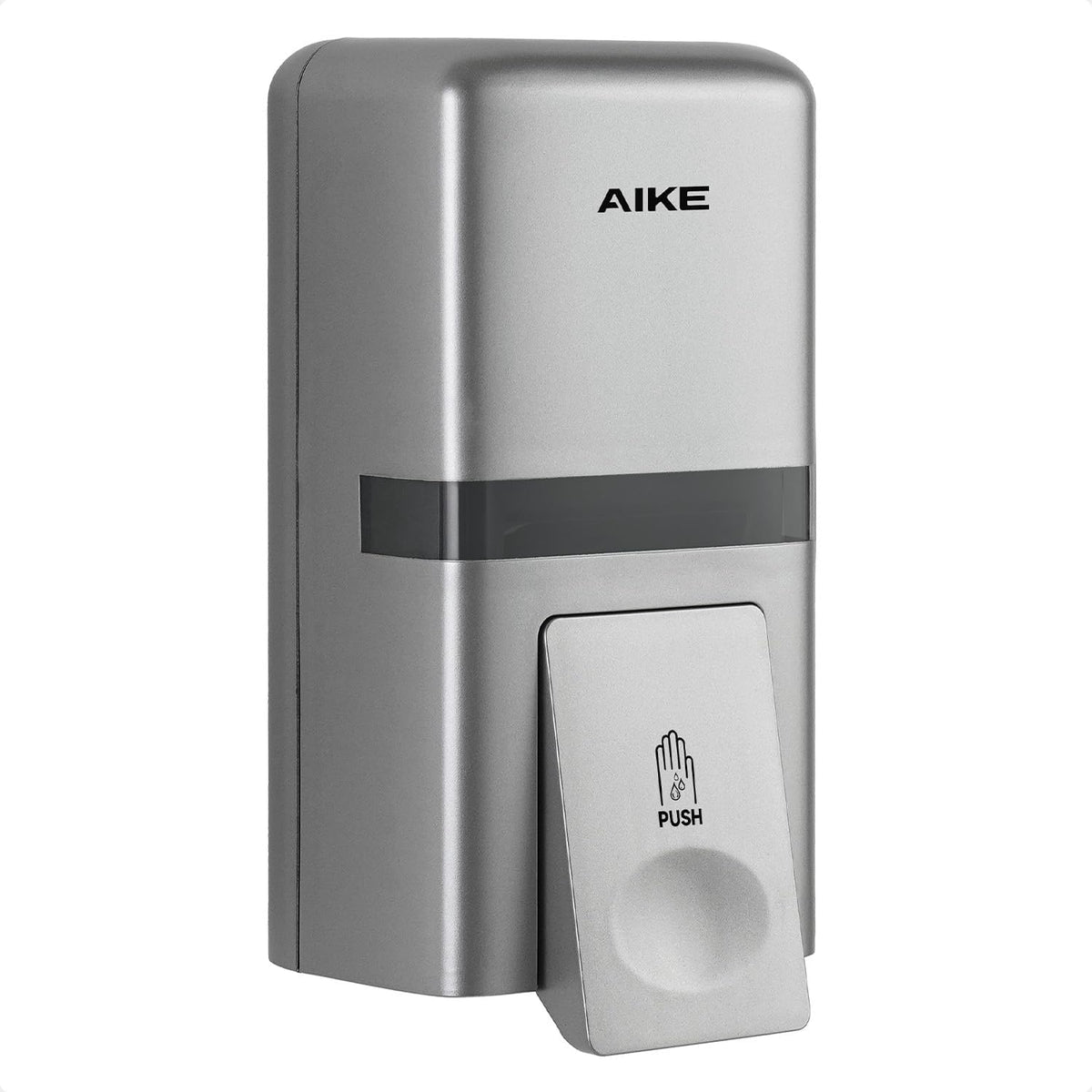 AIKE Wall Mount Liquid Soap Dispenser, 27oz Large Capacity with Extended Pump for Commercial Bathrooms(Silver)