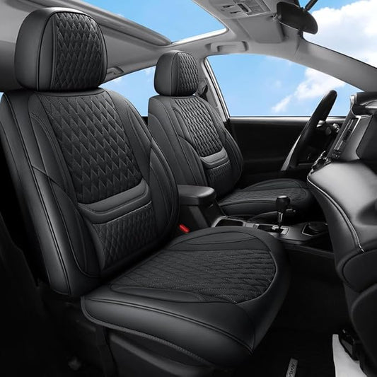 Car Seat Covers Full Set Custom Fit for Mercury Sable 1995-2009 - Premium Faux Leather with Lumbar Support | Breathable, Waterproof, Anti-Slip, Durable (Black,Full Set)