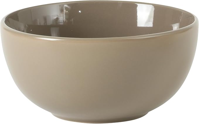 Gibson Home Rockaway 12 Piece Plates and Bowls Matte Outside/Shiny Inside Glaze Service for 4 Dinnerware Set - Brown - Dishwasher and Microwave Safe