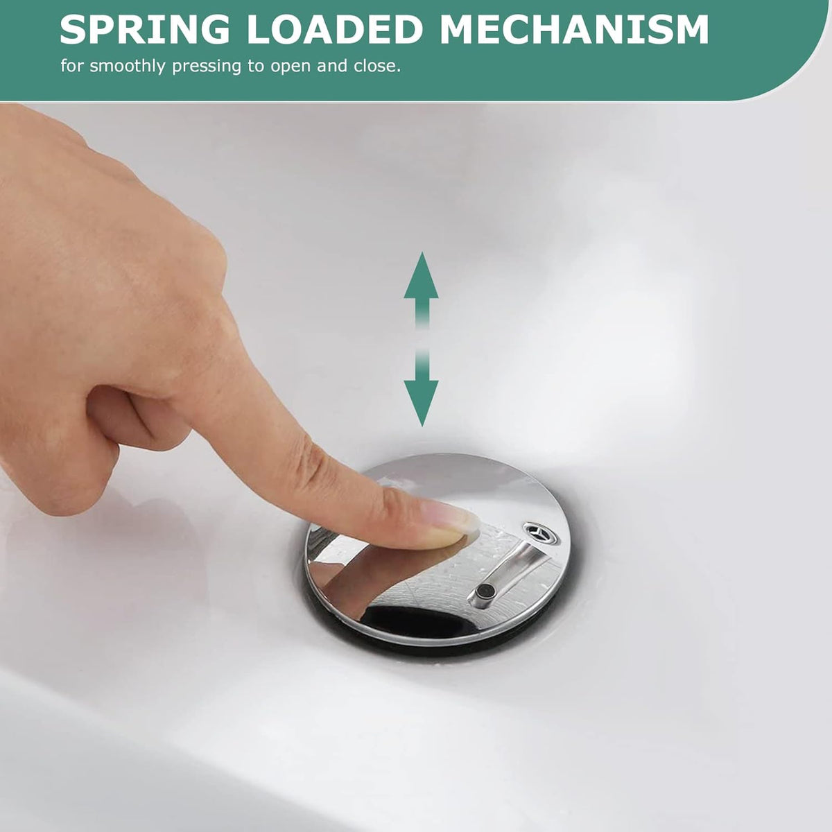 PARLOS Bathroom Faucet Lavatory Vessel Sink Pop Up Drain Stopper with Overflow Chrome, 20715