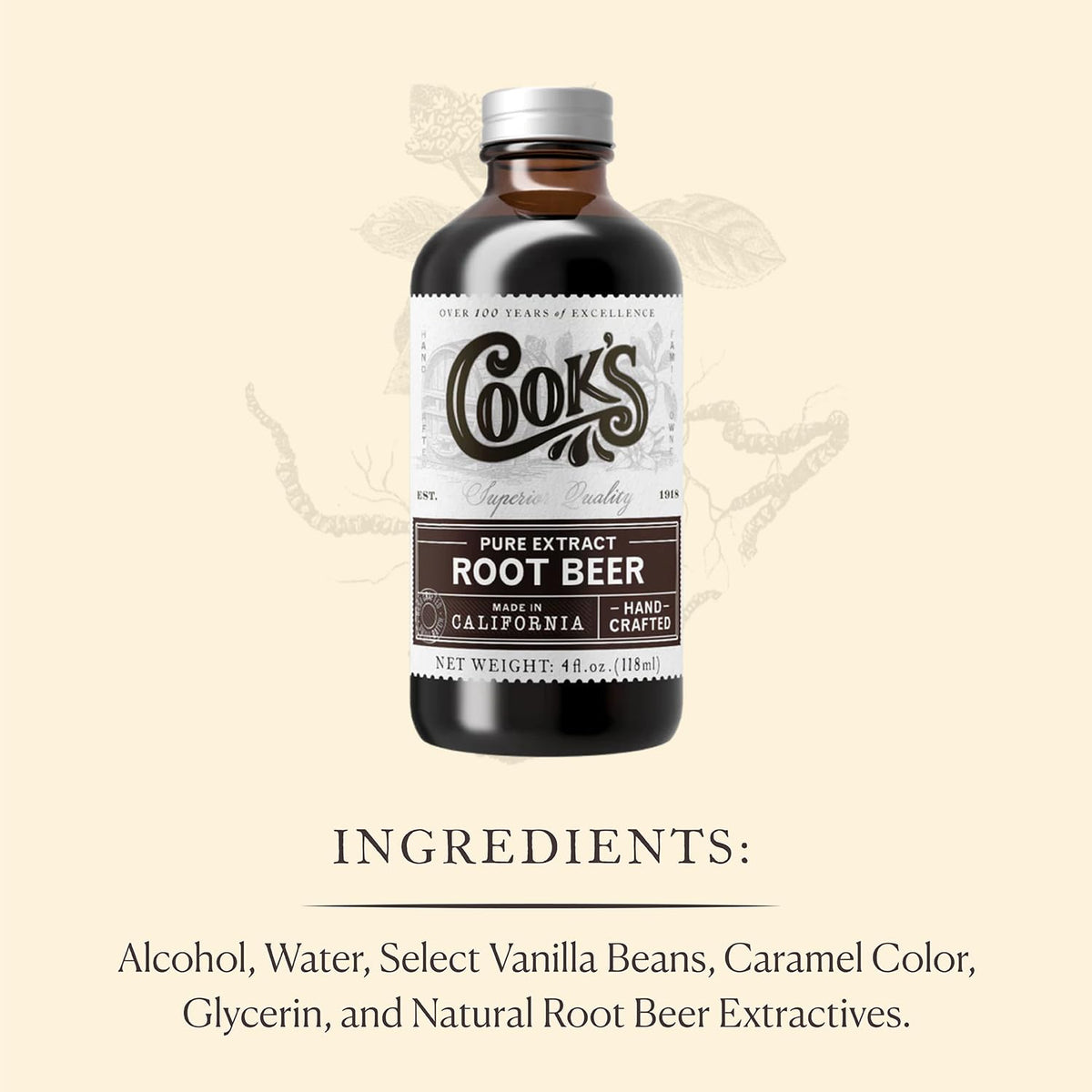 Cook's, Root Beer Extract Flavoring, For Root Beer Making and Baking, 32 Ounce