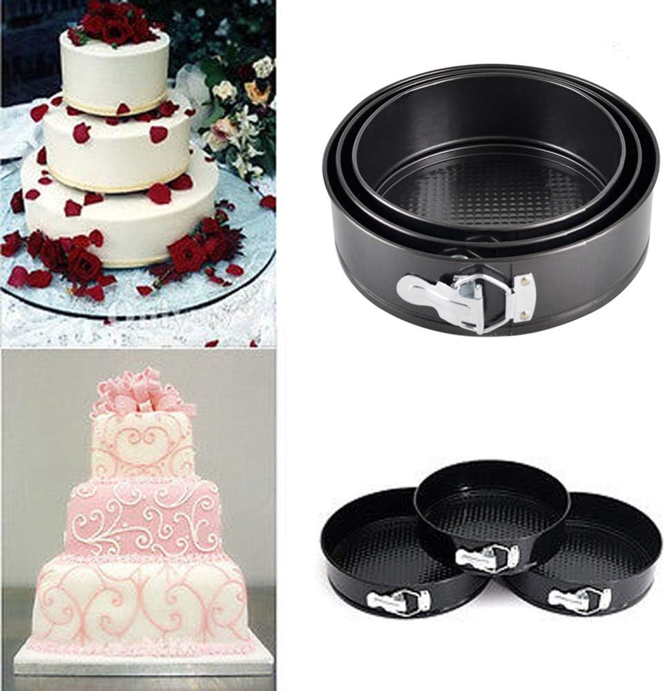 Falytemow Nonstick Springform Pan with Removable Bottom 3 Pieces Cake Molds of Round Leakproof Cheesecakes Pan Bakeware Set
