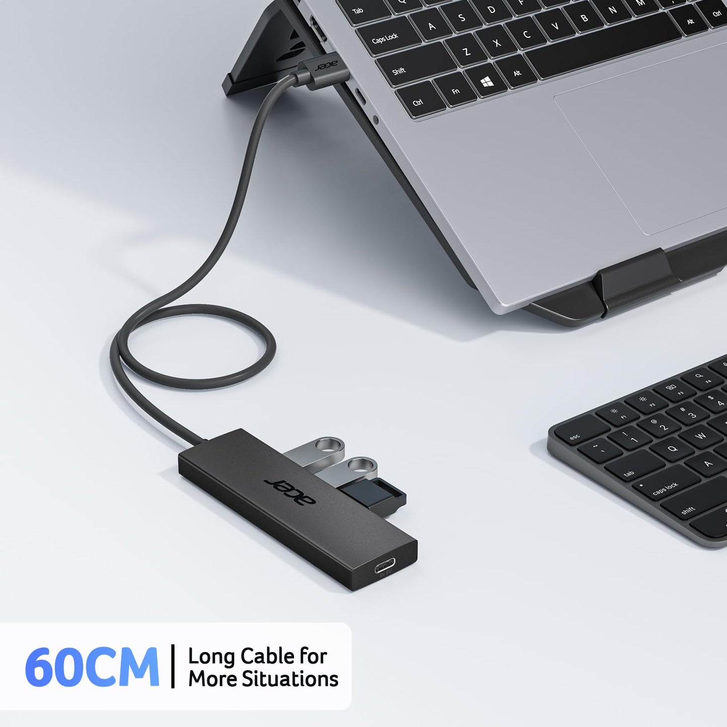 Acer USB Hub 4 Ports, Multiple USB 3.0 Hub, USBA Splitter for Laptop/PC 2FT