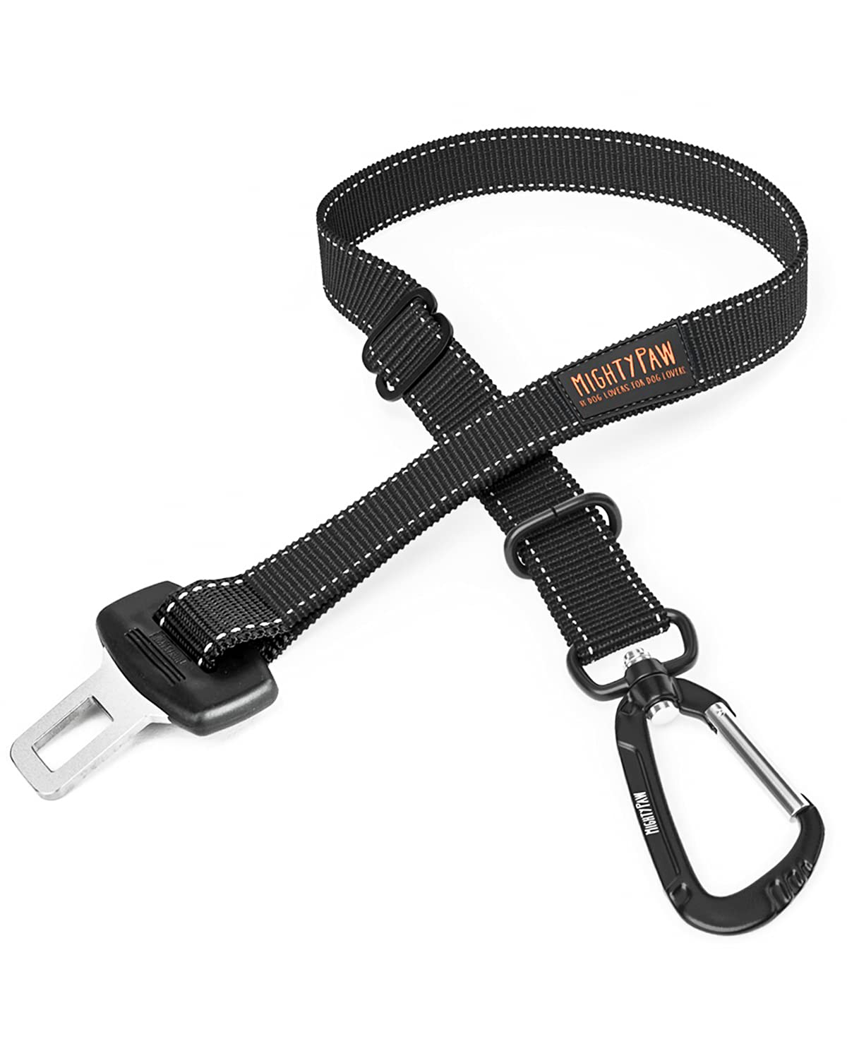 Mighty Paw Dog Seat Belt for Car, Heavy-Duty Aviation Aluminum Carabiner