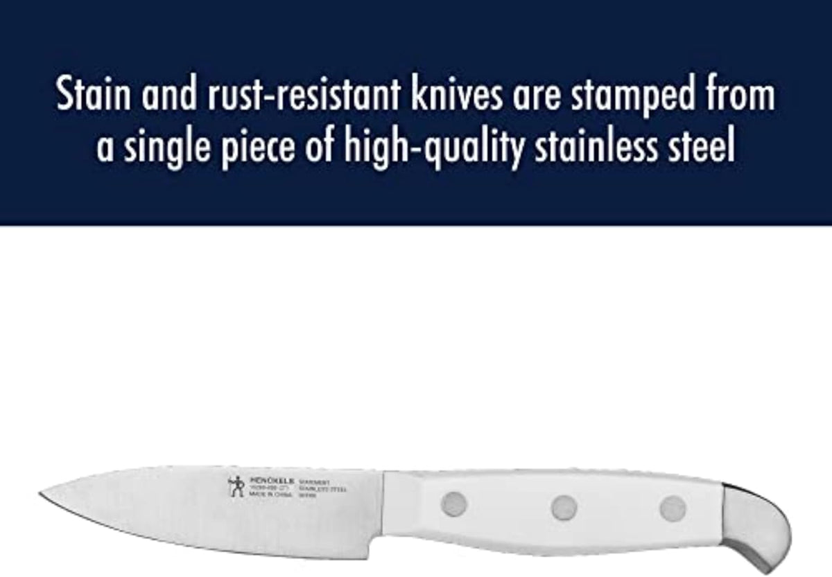 HENCKELS Statement Razor-Sharp 15-Piece White Handle Knife Set with Block, German Engineered Knife Informed by over 100 Years of Mastery