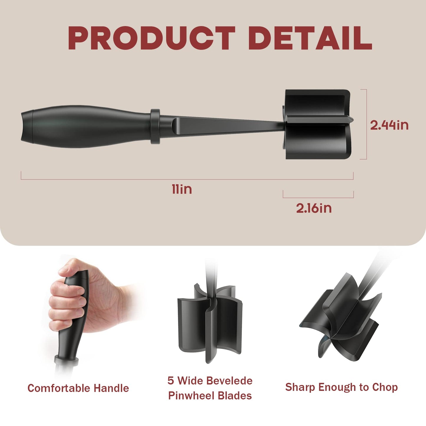 PGYARD Meat Chopper Hamburger Grinder, Kitchen Smasher for Ground Beef