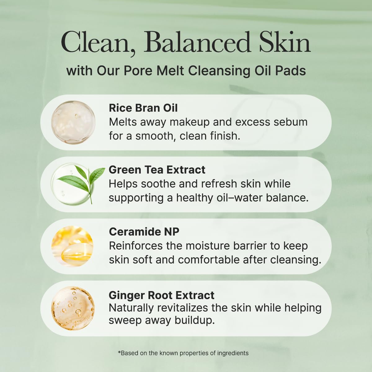 Arencia Pore Melt Cleansing Oil Pad, Easy Makeup Removing with Cleansing Wipes with Green Tea, Rice, Ceramide, 50 Pads