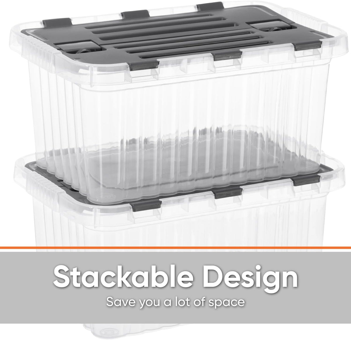 Superio 26 L Deep Storage Container with Hinged Lid (4 Pack)