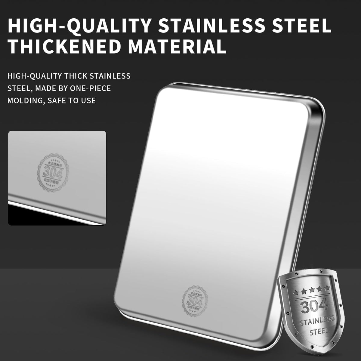 Stainless Steel Drain Tray, Cup & Dish Drying Rack, Drain Board 2 Tier Non Slip Serving Tray with Drainboard Perfect for Sink, Coffee Table, Outdoor (12.5 x 9.8 x 0.98 in)