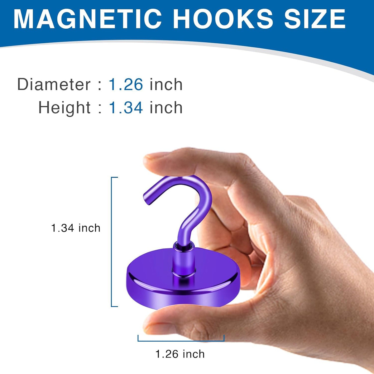 LOVIMAG Cruise Ship Essentials, 110Lbs Cruise Door Magnets, Purple Cruise Magnetic Hooks, Magnetic Hooks Heavy Duty for Hanging Celling, Grill, Refrigerator Kitchen-6 Pack