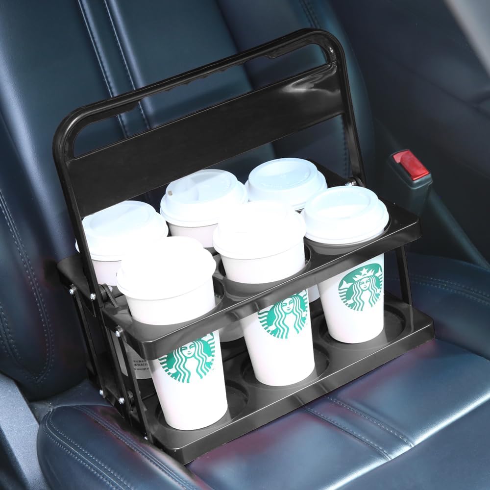 Portable Drink Carrier Suitable for Doordash Accessories Grubhub Postmates Drivers, Reusable Cup Holder Carrier with Handle,Perfect for Plastic Drink Holder take Out Cup Carriers for delivery