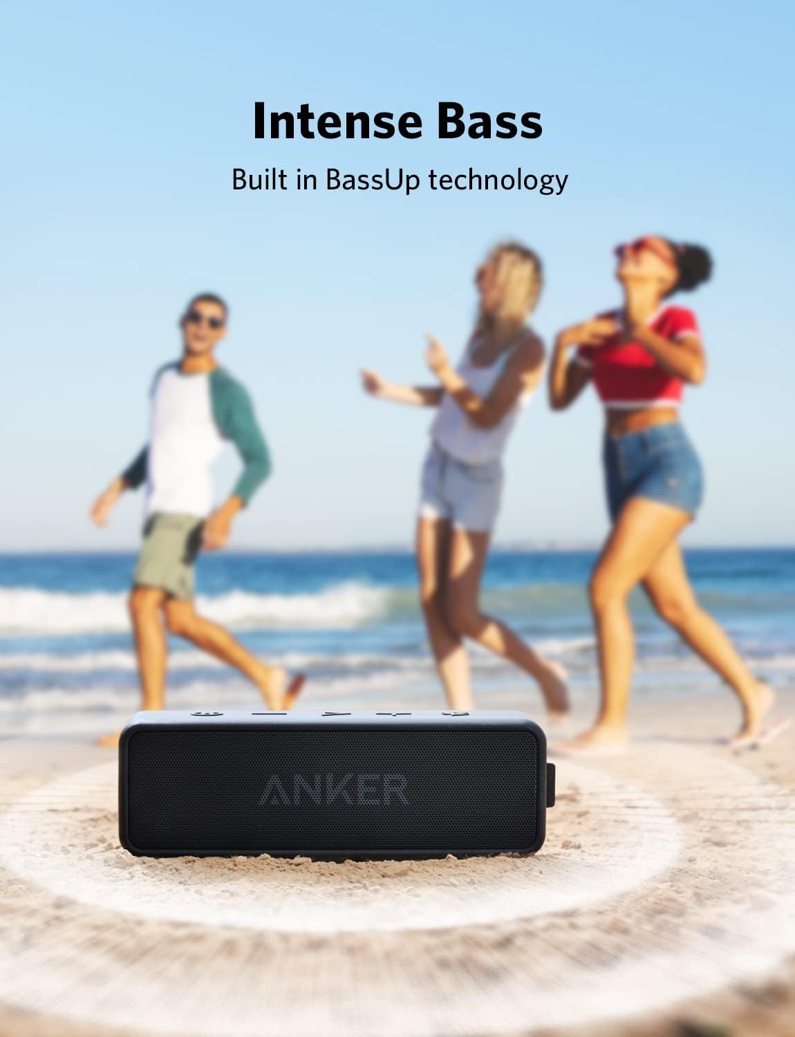 Anker soundcore 2 Portable Bluetooth Speaker, Stereo Sound, IPX7