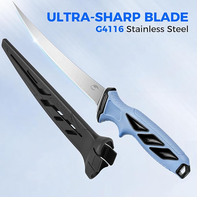 Calamus SwiftEdge Fillet Knife Set, Fishing Knife, G4116 German Stainless Steel, Ultra-Sharp & Flexible Blade, Rust & Corrosion-Resistant Blade, Non-Slip Handle, Fishing Gear, Fishing Gift For Men