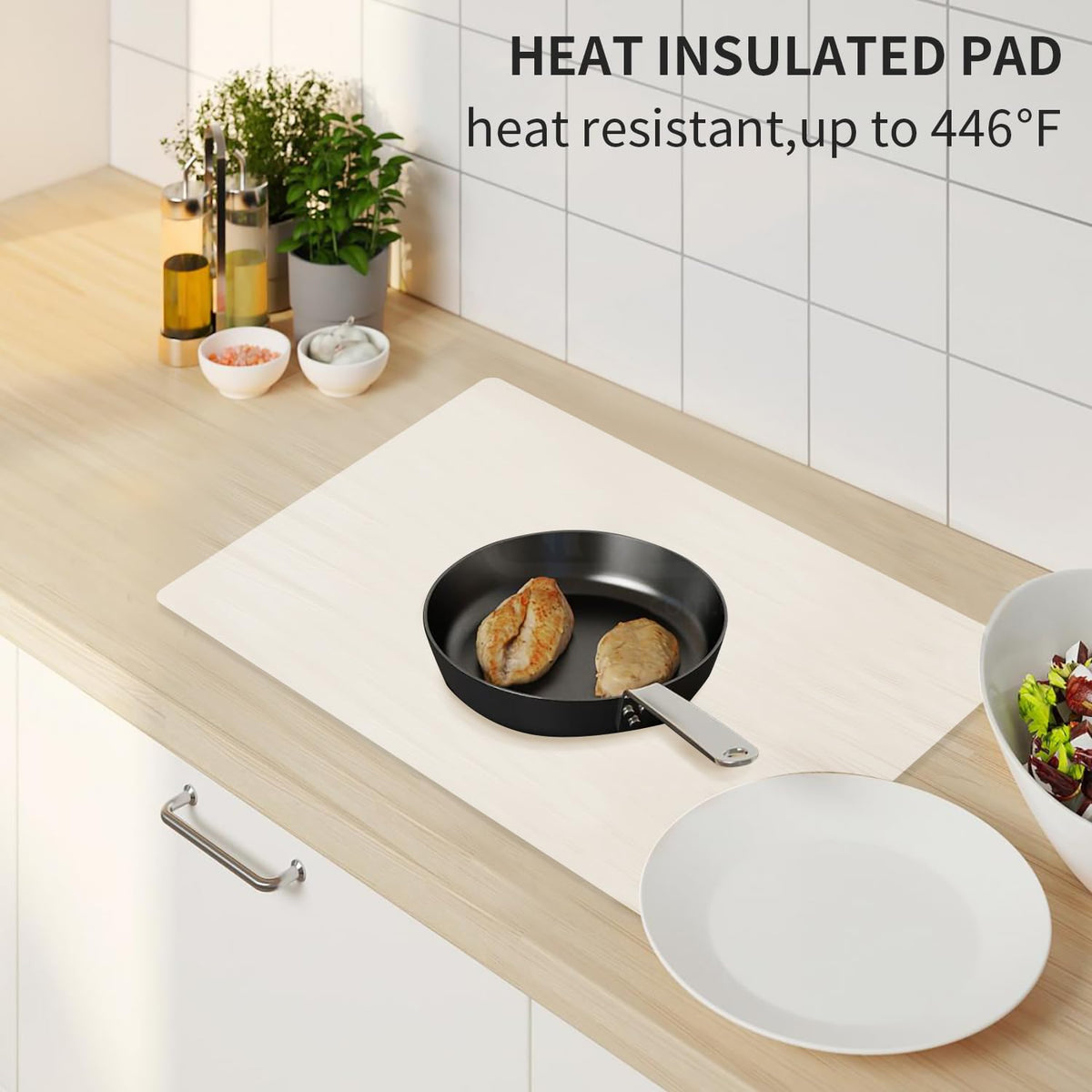 Oversize Silicone Table Placemat, Food-Grade Flexible Silicone Table Mat for Baking Pastry Non-Stick, Kids Nonslip Dinner Placemat Heat Resistant Waterproof Countertop Protector (Translucent)