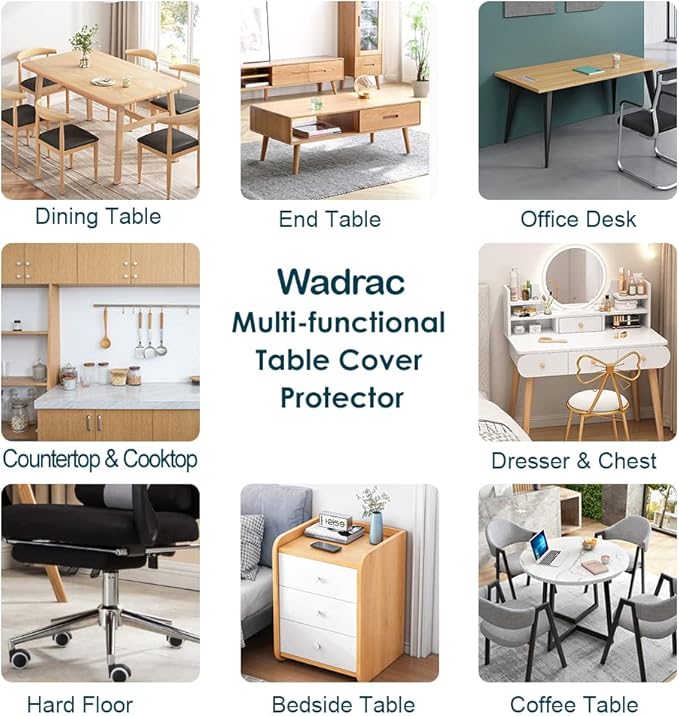 Multisize Clear Plastic Tablecloth Dining Coffee Trainning Table Protector Thicken Protective Desk Cover Waterproof Wipeable Roll Easy Clean PVC Vinyl Coffee Buffet Tabletop Protection Pad 20x72
