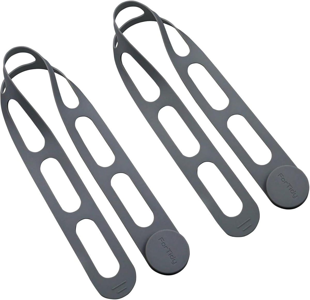 Silicone Latch Strap for Slow Cooker Lid, Pot, Bento Box, 21.65 in Reusable Elastic Self-Lock Silicone Tie for Bundling or Organizing Curtain, Cords, Yoga Mat, Camping Mat, 2pcs (Gray&Gray)