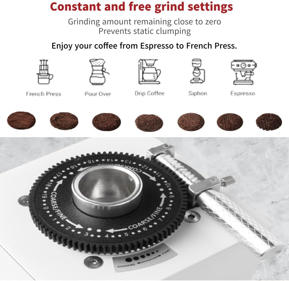 Urbanic 090 Electric Coffee Grinder (110~220v) / straight Titanium burr 60mm / (Yello) / (Made in Korea), 125*125*39(mm)