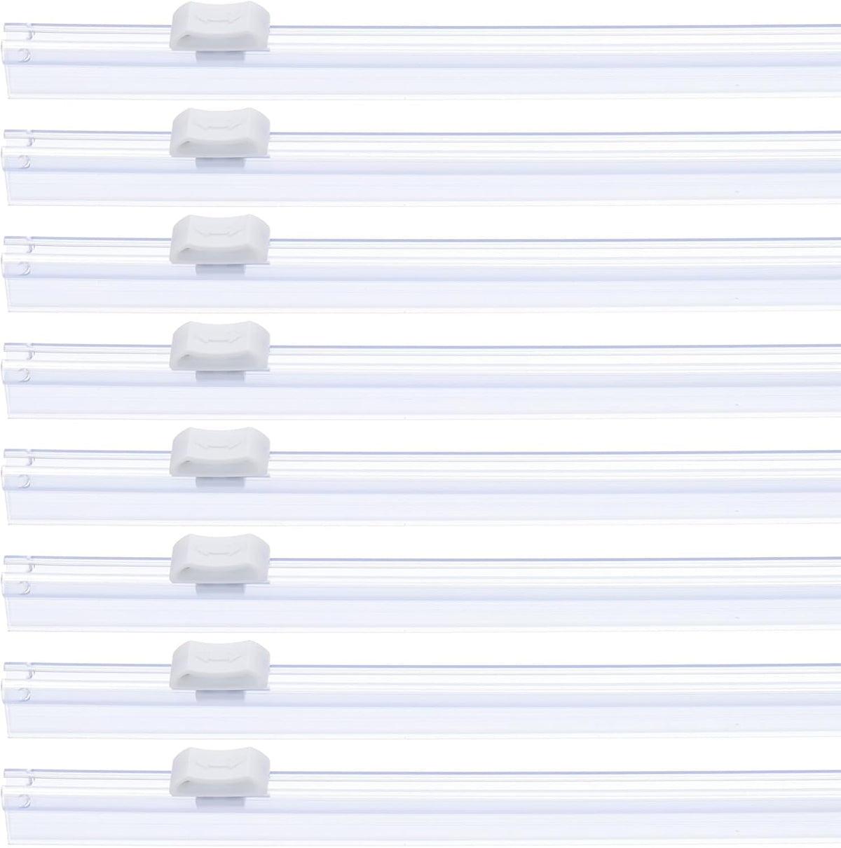 PATIKIL 8pcs Plastic Wrap Cutter, 17in Plastic Wrap Slide Cutter Snap Card Slot Installation Replacement for Aluminum Foil Wax Paper Parchment Paper Wrap Dispenser, White