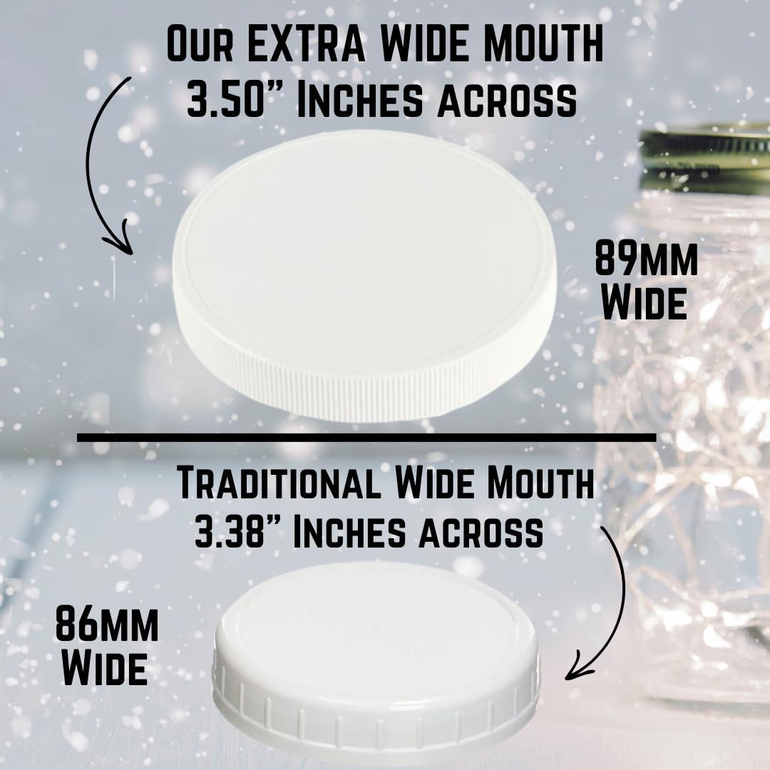 JARMING COLLECTIONS 32oz Extra Wide Mouth Glass Storage Jar with BPA-Free Plastic Lid – Quart Size Airtight Mason Jar for Kitchen, Pantry, and Food Storage (Set of 2)